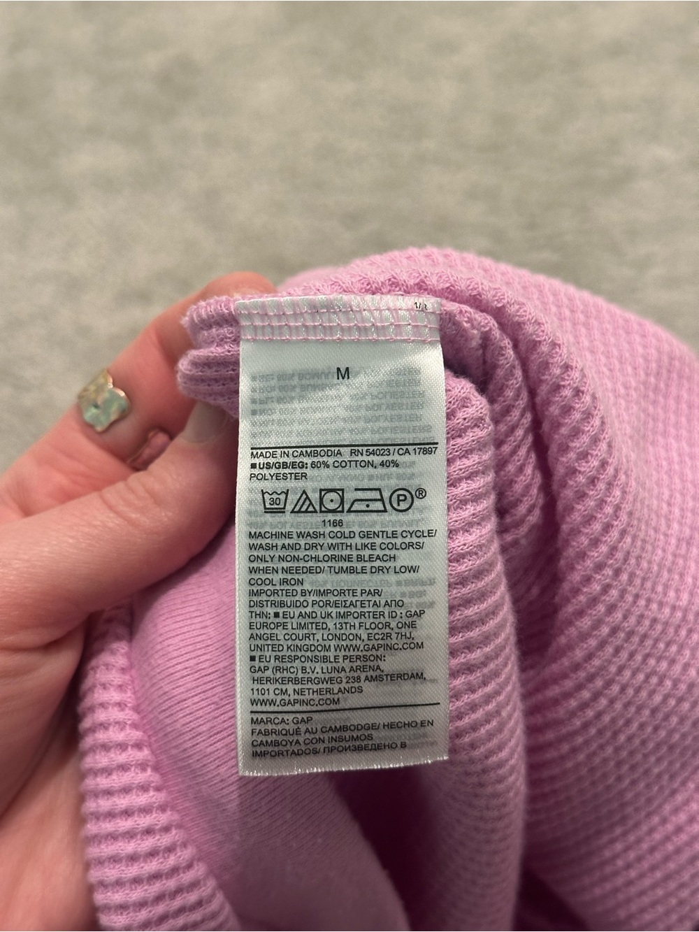 GAP Waffle Wide-Leg PJ Pant In Sugar Pink Size Medium - Picture 7 of 10